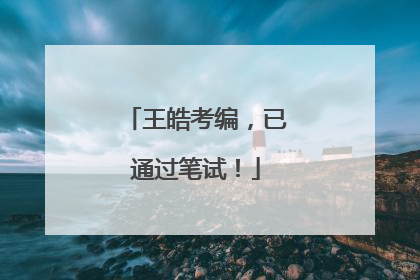 王皓考编，已通过笔试！